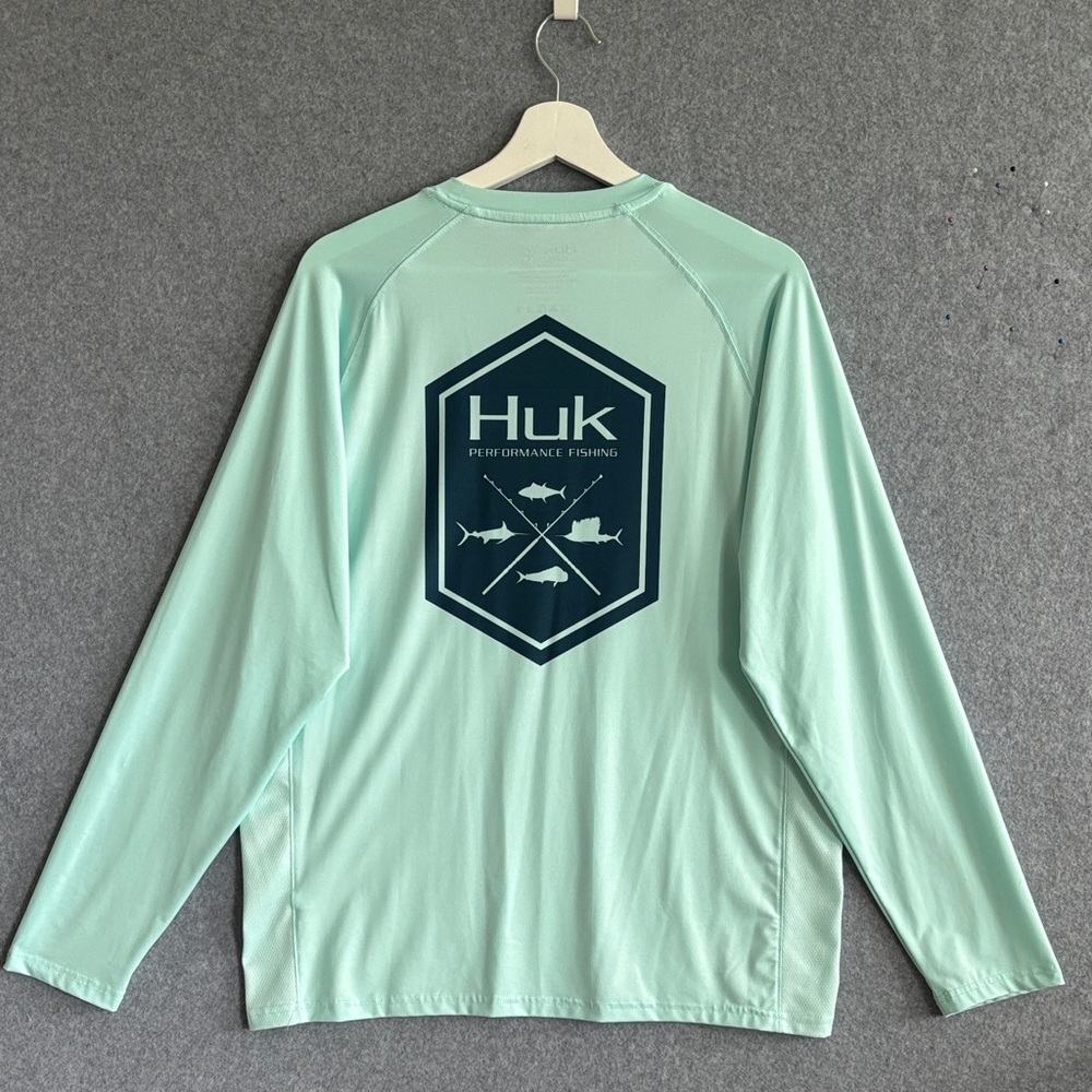 Huk Performance Fabric Shirt M Seafoam - Picture 2 of 7